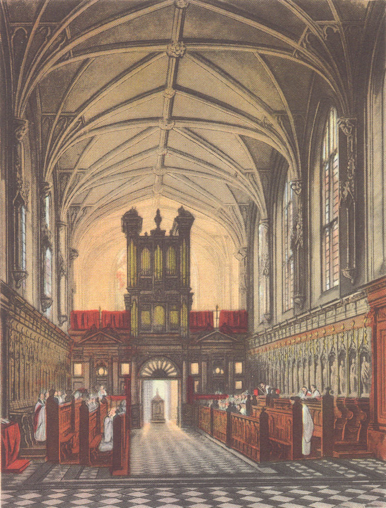 OXFORD. Magdalen College Chapel 1954 old vintage print picture
